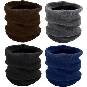 4 Pack Winter Neck Buff Warmers, Neck Gaitor Thermal Fleece Lined Interior Wrap,